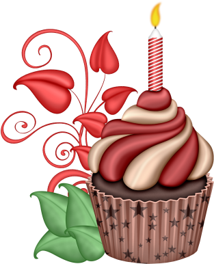 Cupcake Clip Art - Fall Birthday Cupcake Clipart (330x400)