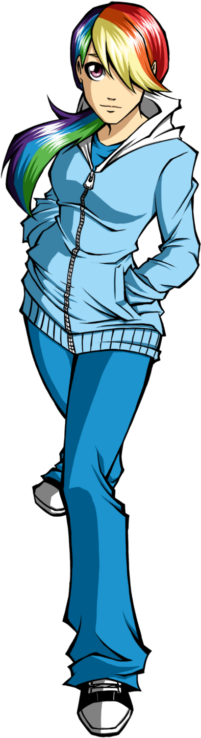 Kyoot - Rainbow Dash Hombre Anime Human (515x1551)