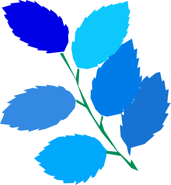 Blue Leaves Clip Art - Spring Clip Art (600x650)