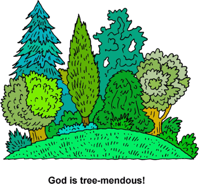 Grove Clip Art - God Created Trees Clipart (400x369)