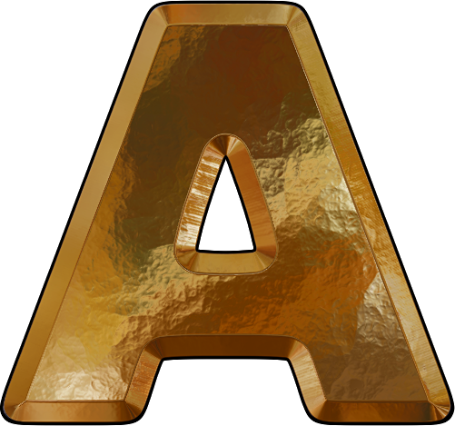 Presentation Alphabet Set - Letter In Gold Leaf Png (501x469)