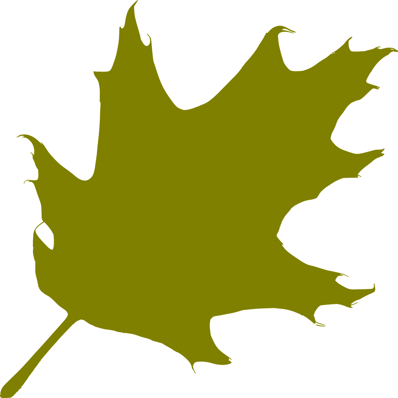 Oak Leaf Green Silhouette Png Image - Camo Leaf Stencils (1280x1278)