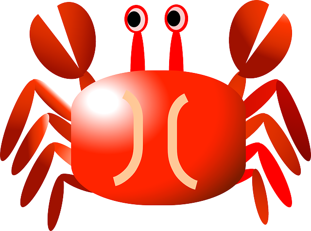 Cancer Crawfish, Crayfish, Crab, Crustacean, Sea Life, - Con Cua Vector (640x475)