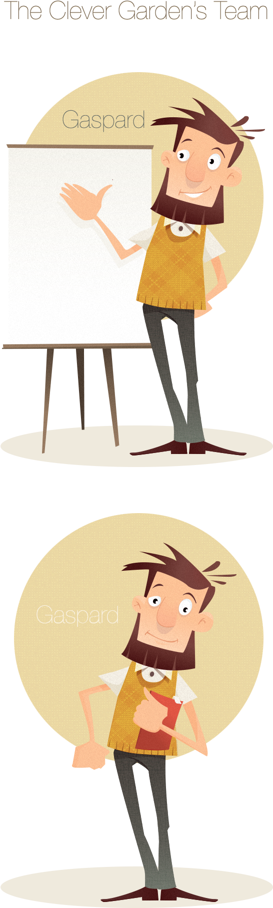 Clever Garden's Team, Illustration For A Digital Leafet - Flat Character Design Inspiration (725x1900)