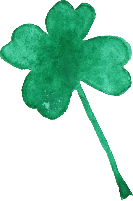 Free Download - Watercolor Four Leaf Clover Png Free (465x701)