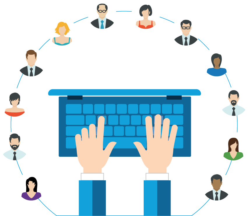 Our Solutions Combine Communications, Conferencing, - Cartoon Of E Mail (935x764)