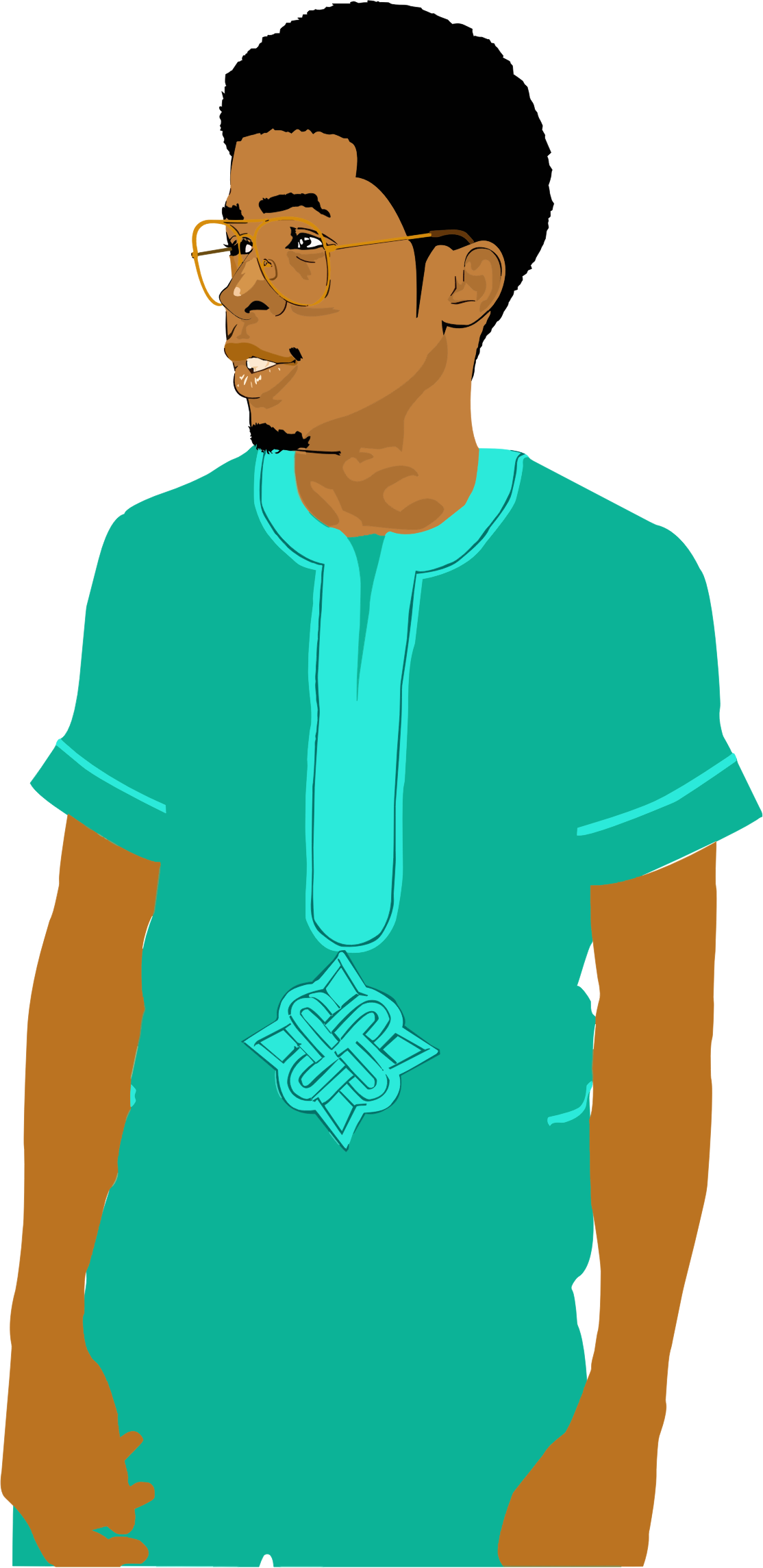 Young Black Man - Black Man Clipart (1114x2289)