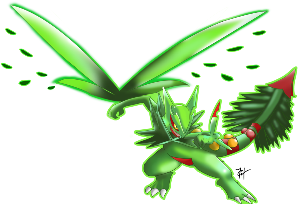 Pokken Leafblade By Harlequinwaffles - Sceptile Using Leaf Blade (1137x702)