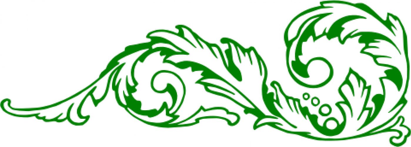 Vector Clip Art Of Green Decorative Corner Border - Borda De Canto Verde (1398x500)