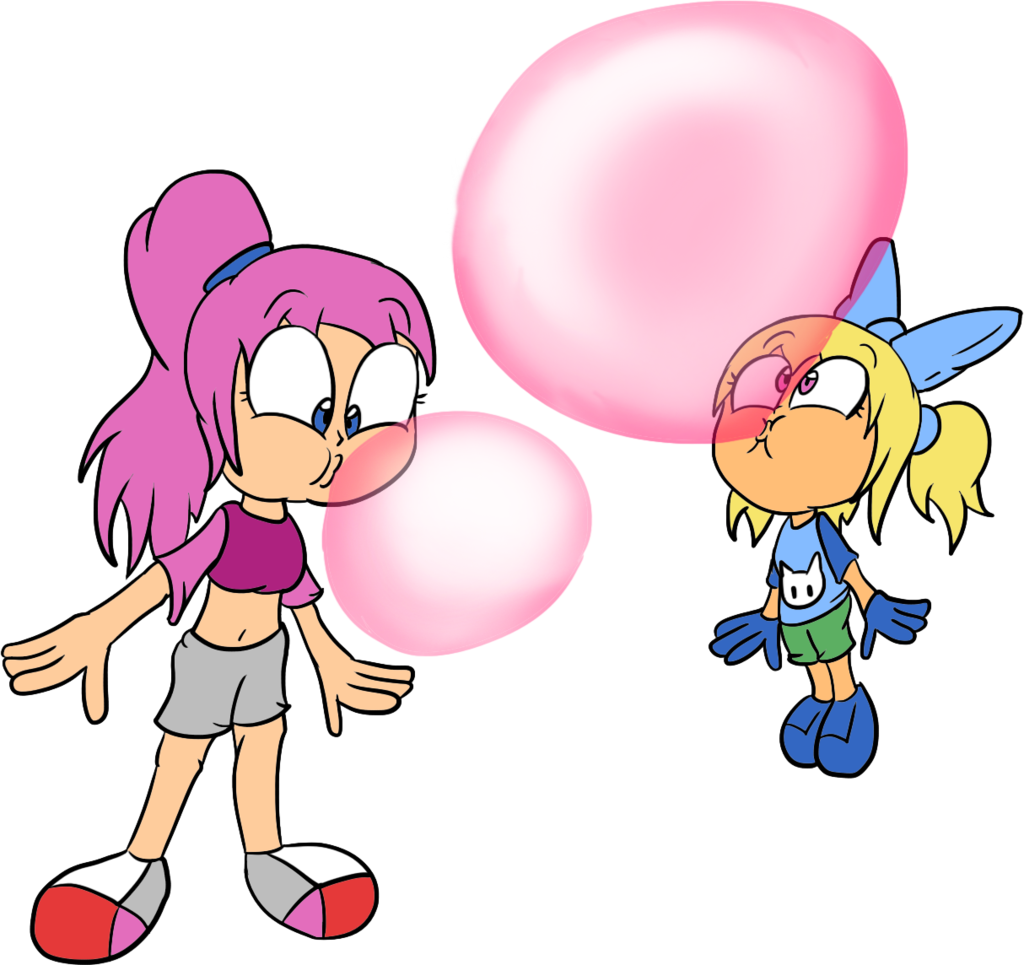 Chewing Gum Cartoon Bubble Gum Drawing Clip Art - Cartoon Characters Blowing Bubble Gum (1024x965)