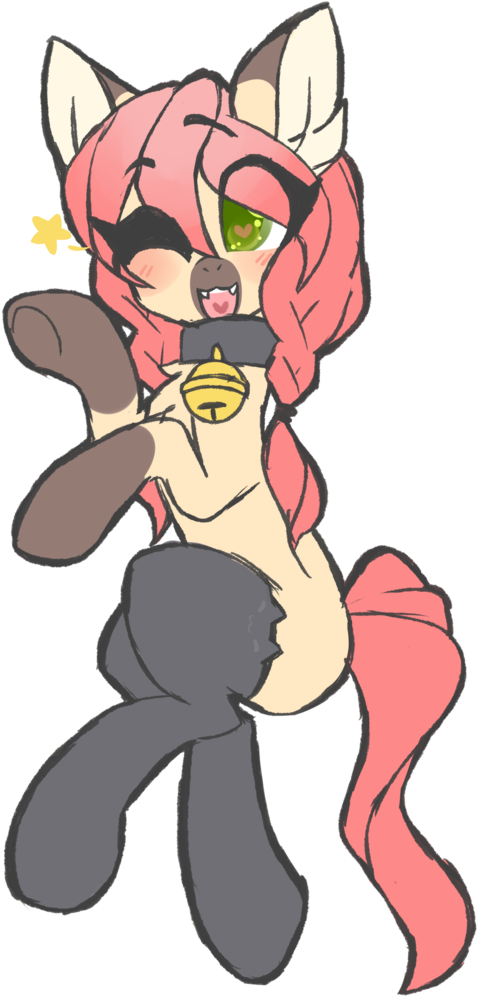Mimisaurusrex, Bell, Bell Collar, Braid, Cat Pony, - Cartoon (683x1024)