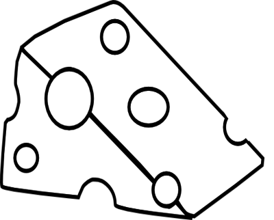 Coloring Trend Thumbnail Size Mozzarella Cheese Swiss - Cheese Black And White (400x322)