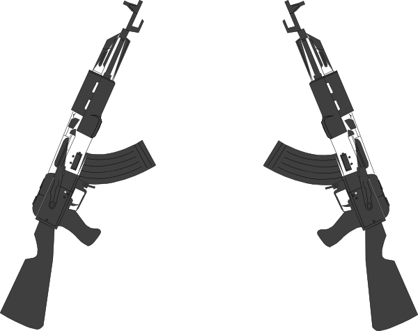 Guns Clip Art At Clker - Guns Crossed Transparent Background (600x475)