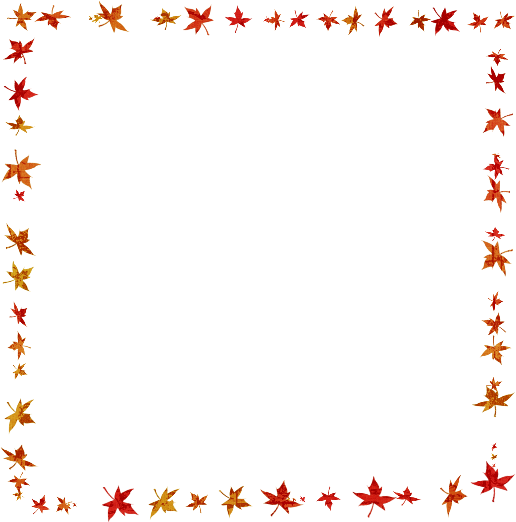 Fall Leaves Border Png Download - Portable Network Graphics (1800x1800)