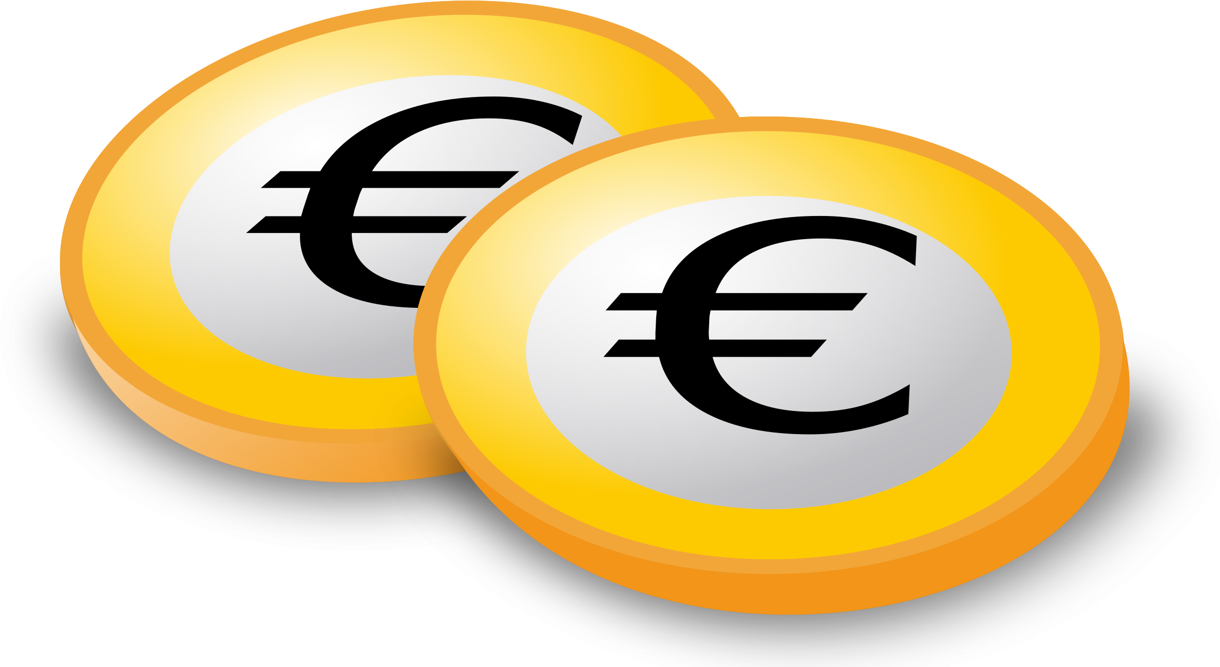 Euro Coins Clipart - Euro Coin Clipart (2400x1344)
