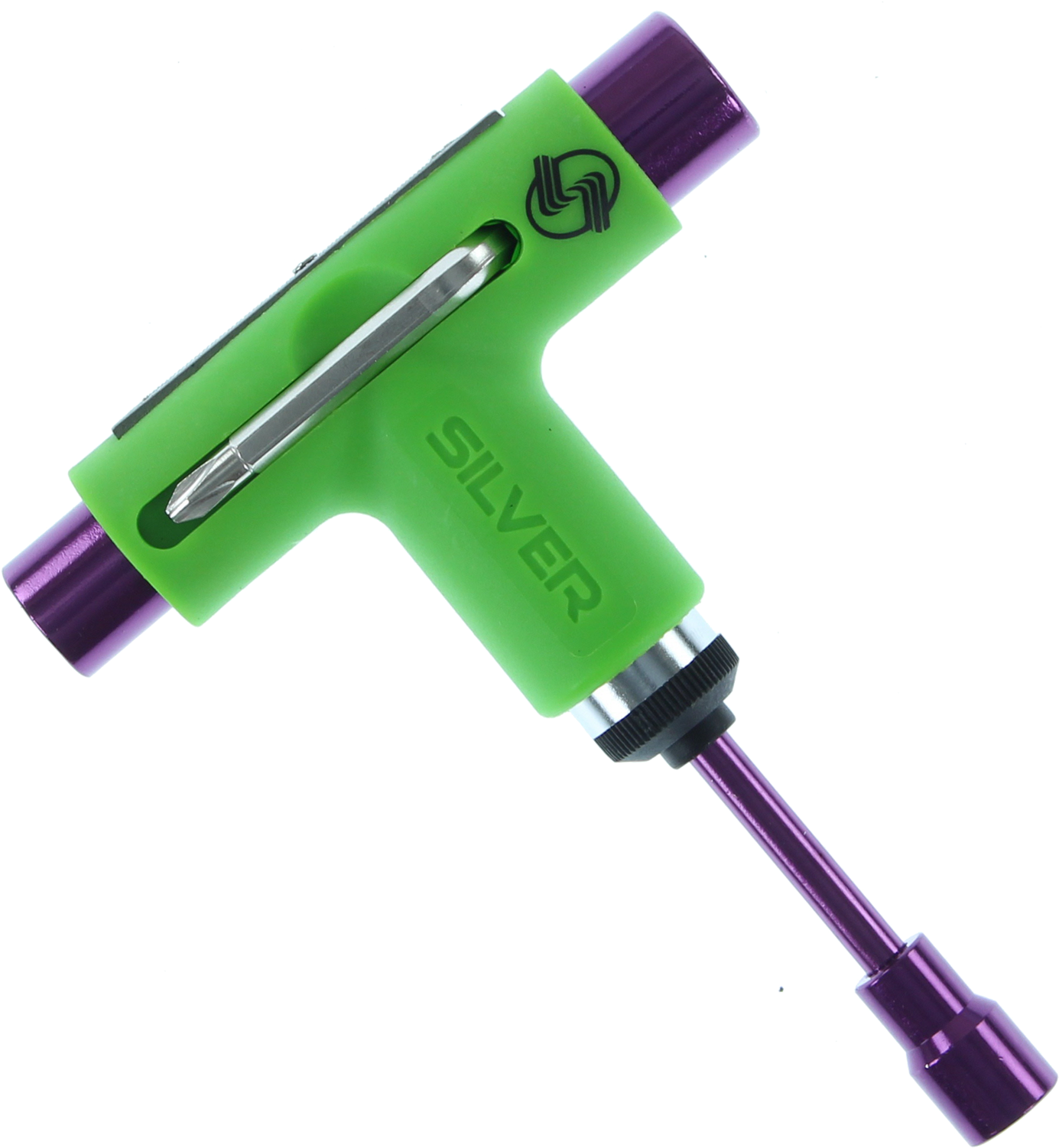 Silver Tool Neon Green/purple - Silver Trucks Neon Green / Purple Skate Tool (1500x1500)