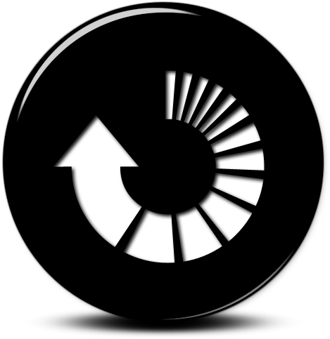 007699 Glossy Black 3d Button Icon Arrows Arrow Circle - Refresh Button Transparent Png (512x512)