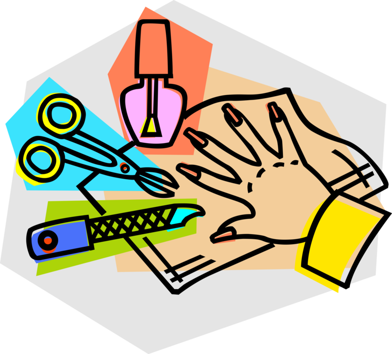 Vector Illustration Of Cosmetic Beauty Product Treatment - Nail Salon Clip Art (775x700)