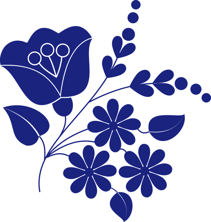 Blue Flower Cliparts 26, - Ornament (685x720)