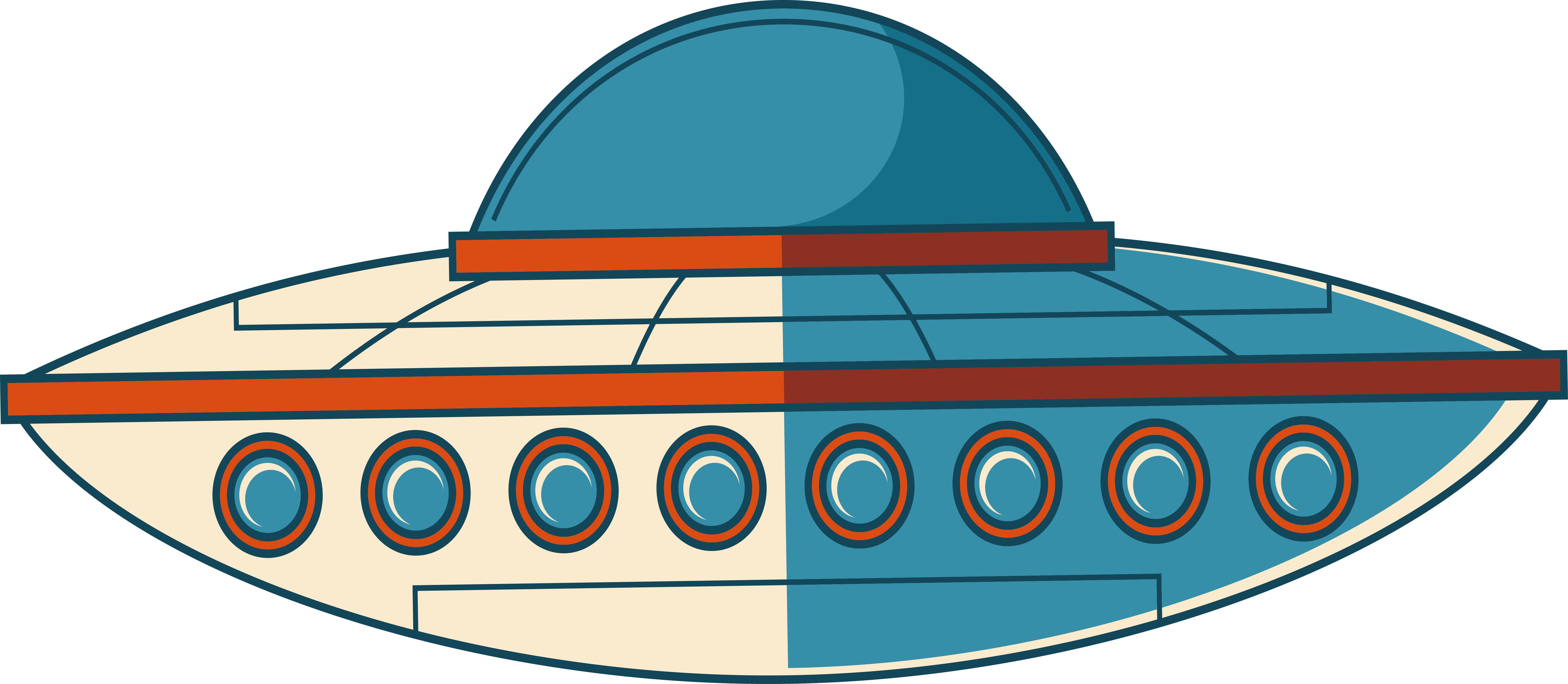Unidentified Flying Object Flying Saucer Clip Art - Нло Без Фона (6751x2947)