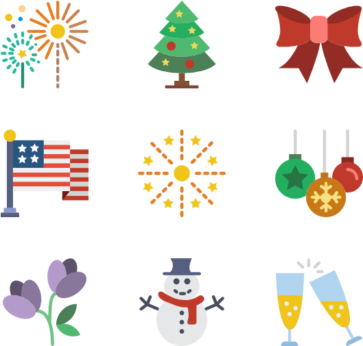 Holiday Elements - Holiday Icons For Calendar (600x564)