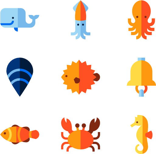 Sea Life 50 Icons - Ocean Icon (600x564)