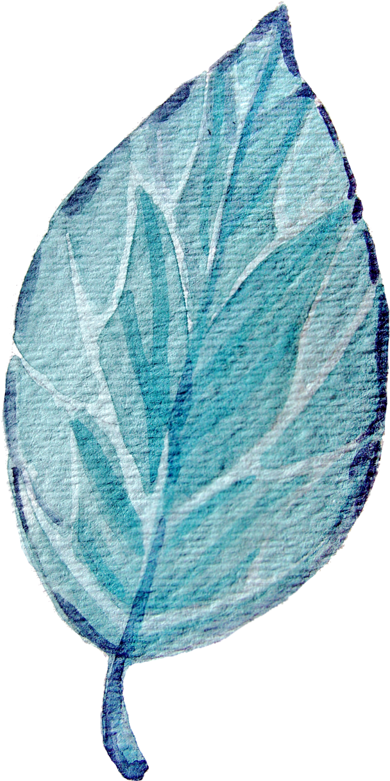 Blue Leaves Clip Art - Blue (1066x1600)