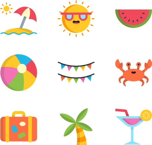 Summer 50 Icons - Summer Icon Transparent Background (600x564)