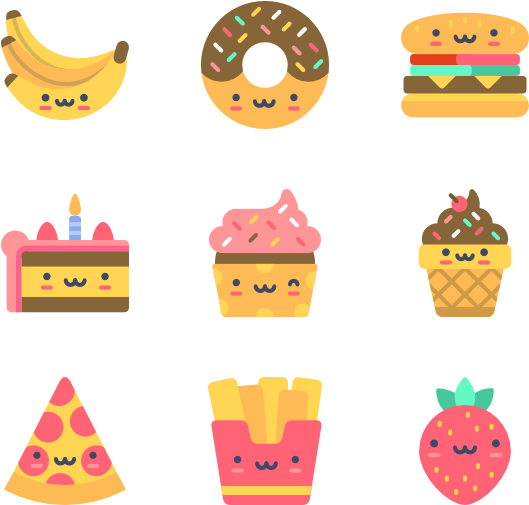 Cute Food 50 Icons - Cute Icon Transparent Background (600x564)