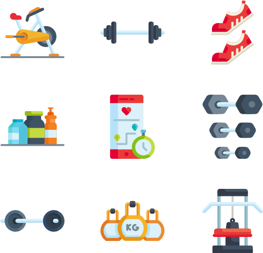 Gym Equipment 50 Icons - Exercise Equipment (600x564)
