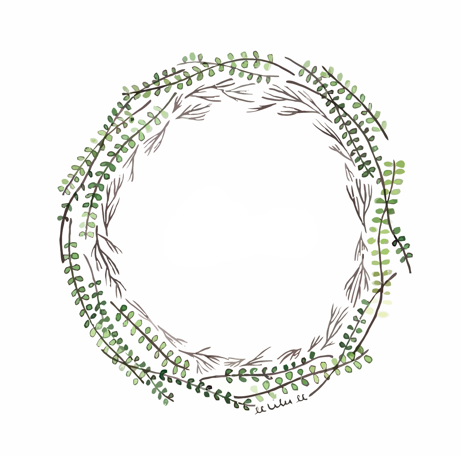 Vector Tree Leaves Border - Leaves Border Circle Png (1500x1483)