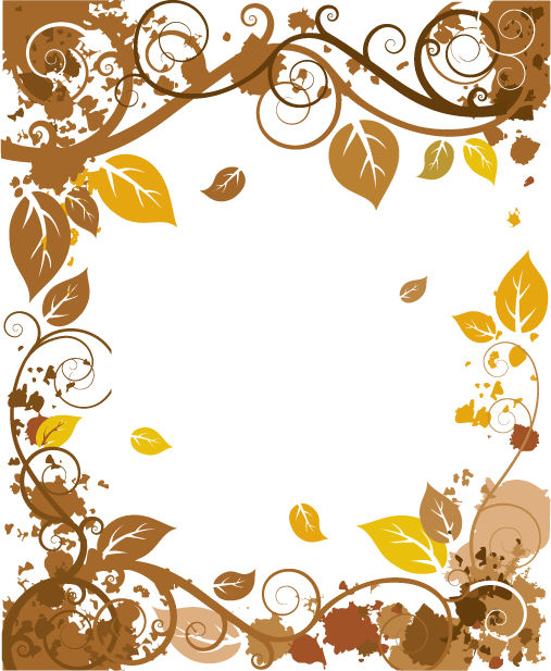 Vector Autumn Leaves Border 507*617 Transprent Png - November Borders