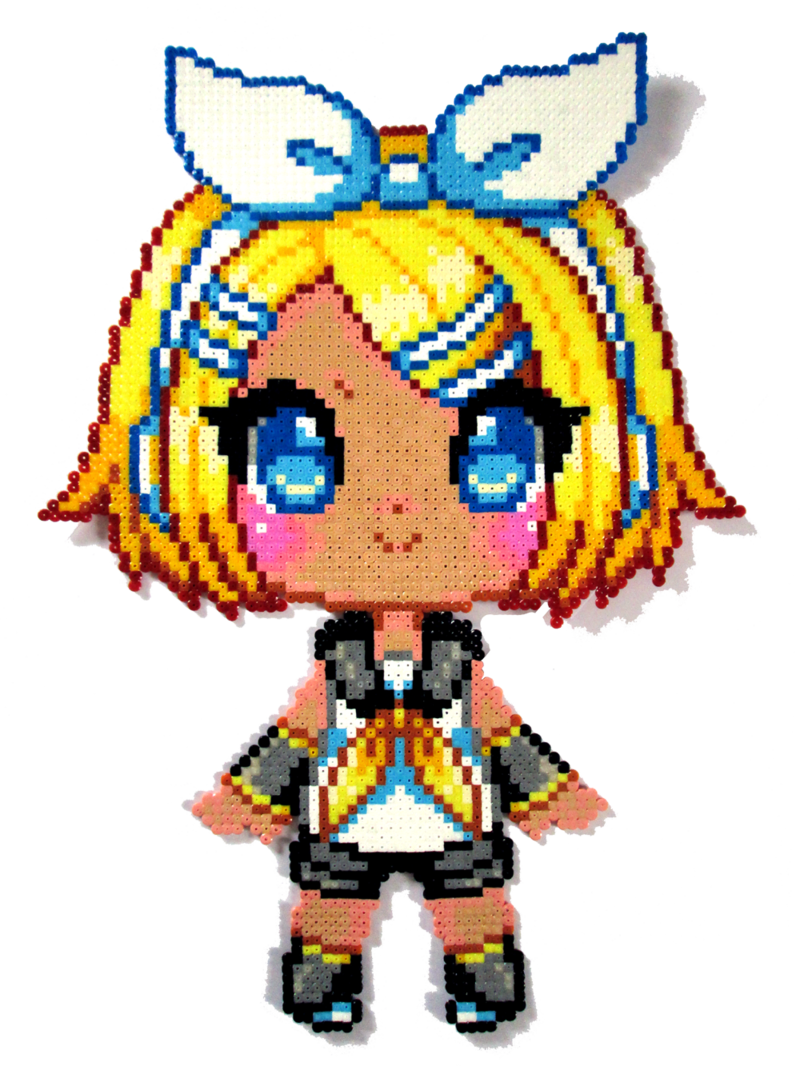 Vocaloid Hama Perler Beads By Aenea-jones On Deviantart - Kagamine Rin Pixel Art (800x1066)