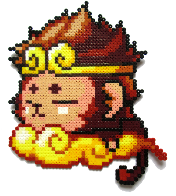 Made With Hama Perler Beads Feel Free To Look At My - Sun Wukong Pixel Art (600x654)
