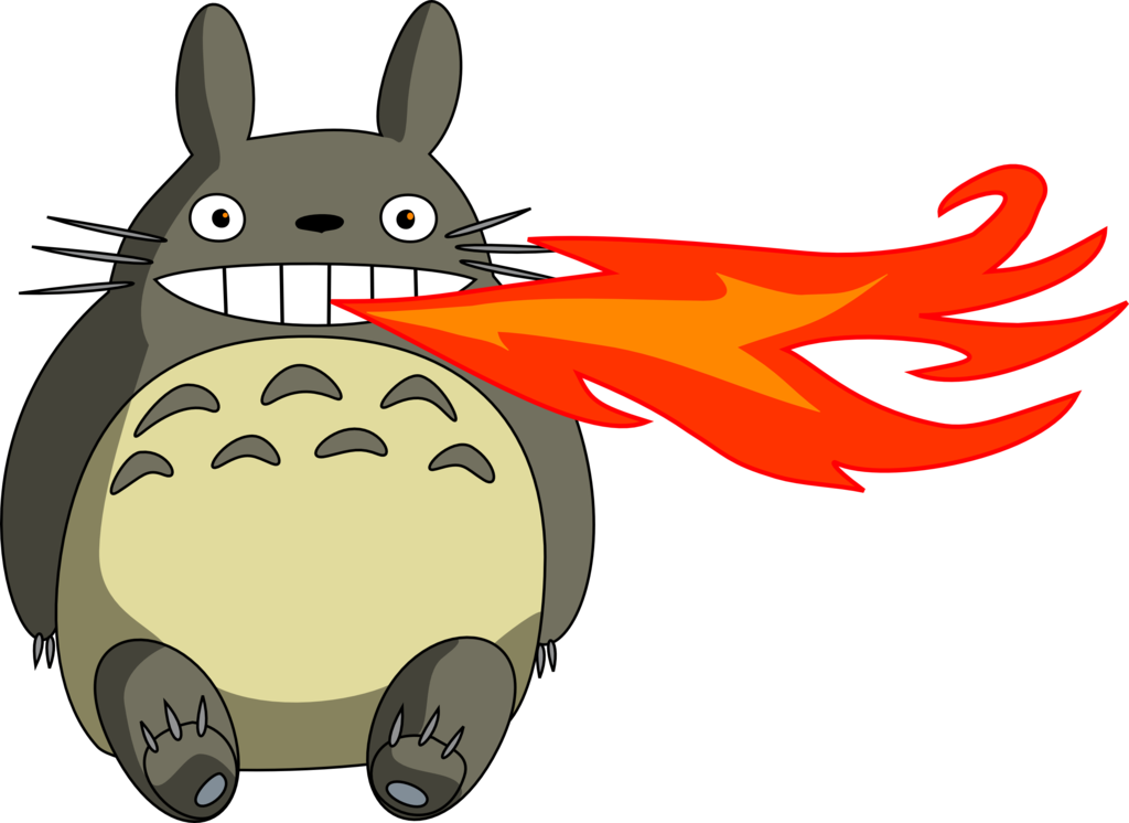 Fire Breathing Totoro By Thinkaliker - My Neighbor Totoro Dvd (1024x746)