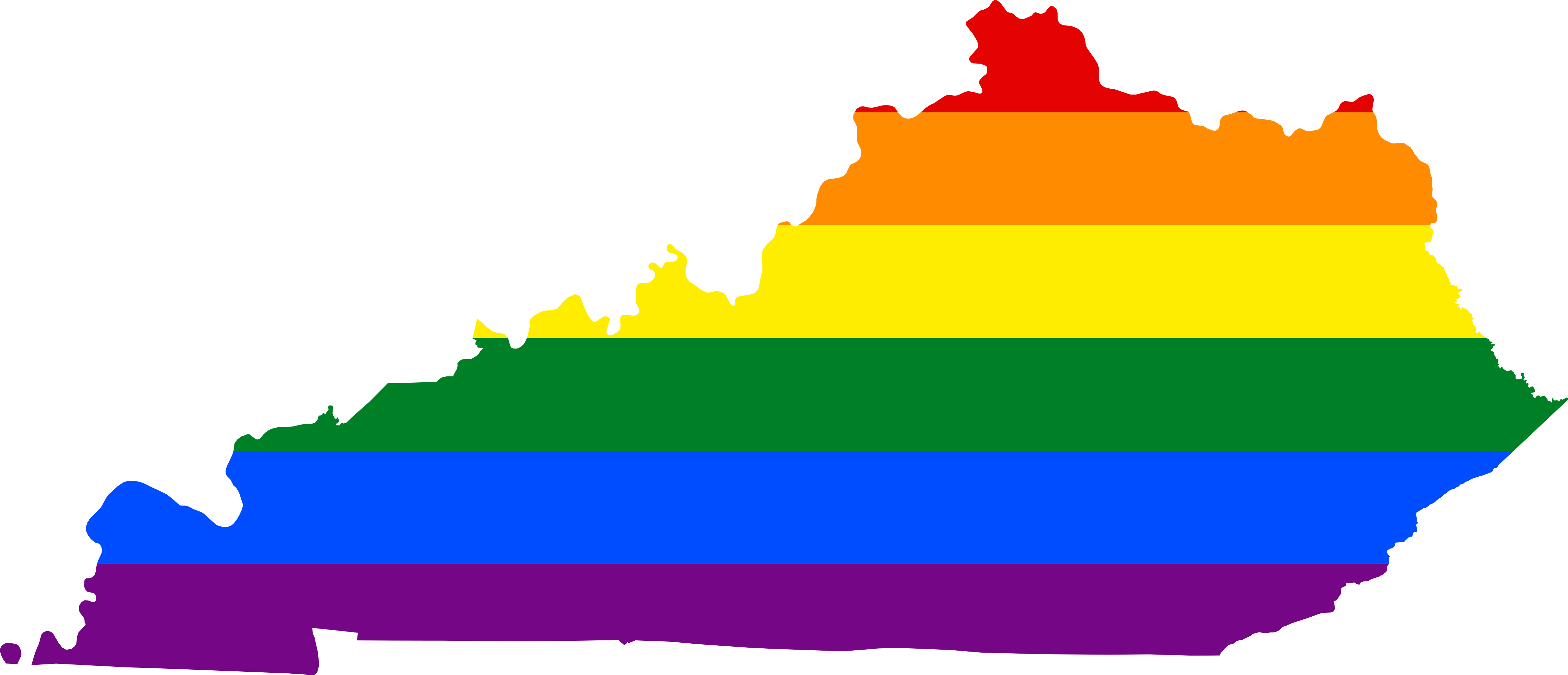 Lgbt Flag Map Of Kentucky - Colleges In Kentucky Map (4755x2048)