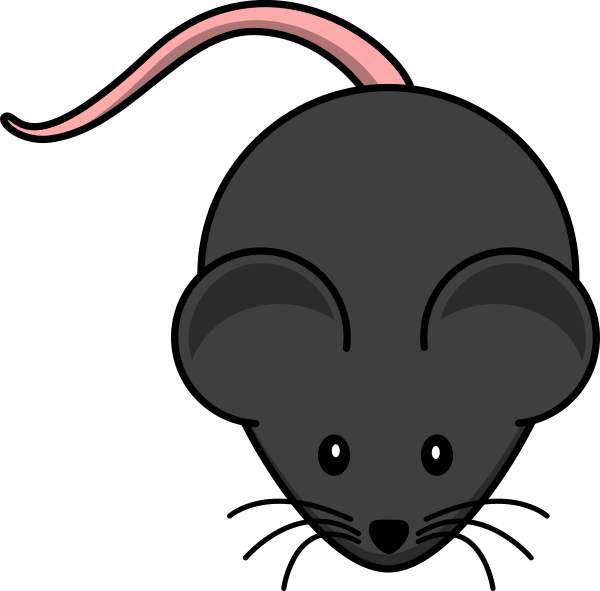 Black Mouse Clip Art At Clker - Cartoon Mouse (600x591)