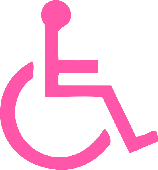 Light Pink Handicapped Symbol Clip Art At Clker - Disabled Symbol Sign - Satin Stainless Steel (552x595)