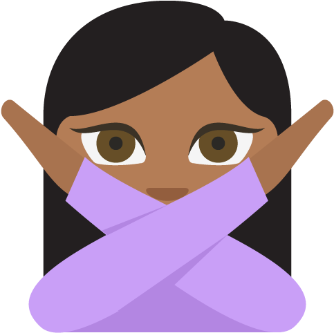 Face With No Good Gesture Medium Dark Skin Tone Emoji - Don T Know Emoji (512x512)