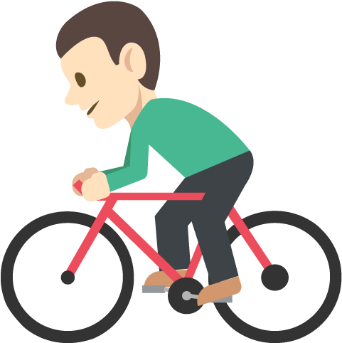 Bicyclist Light Skin Tone Emoji Vector Icon - Cycling (512x512)