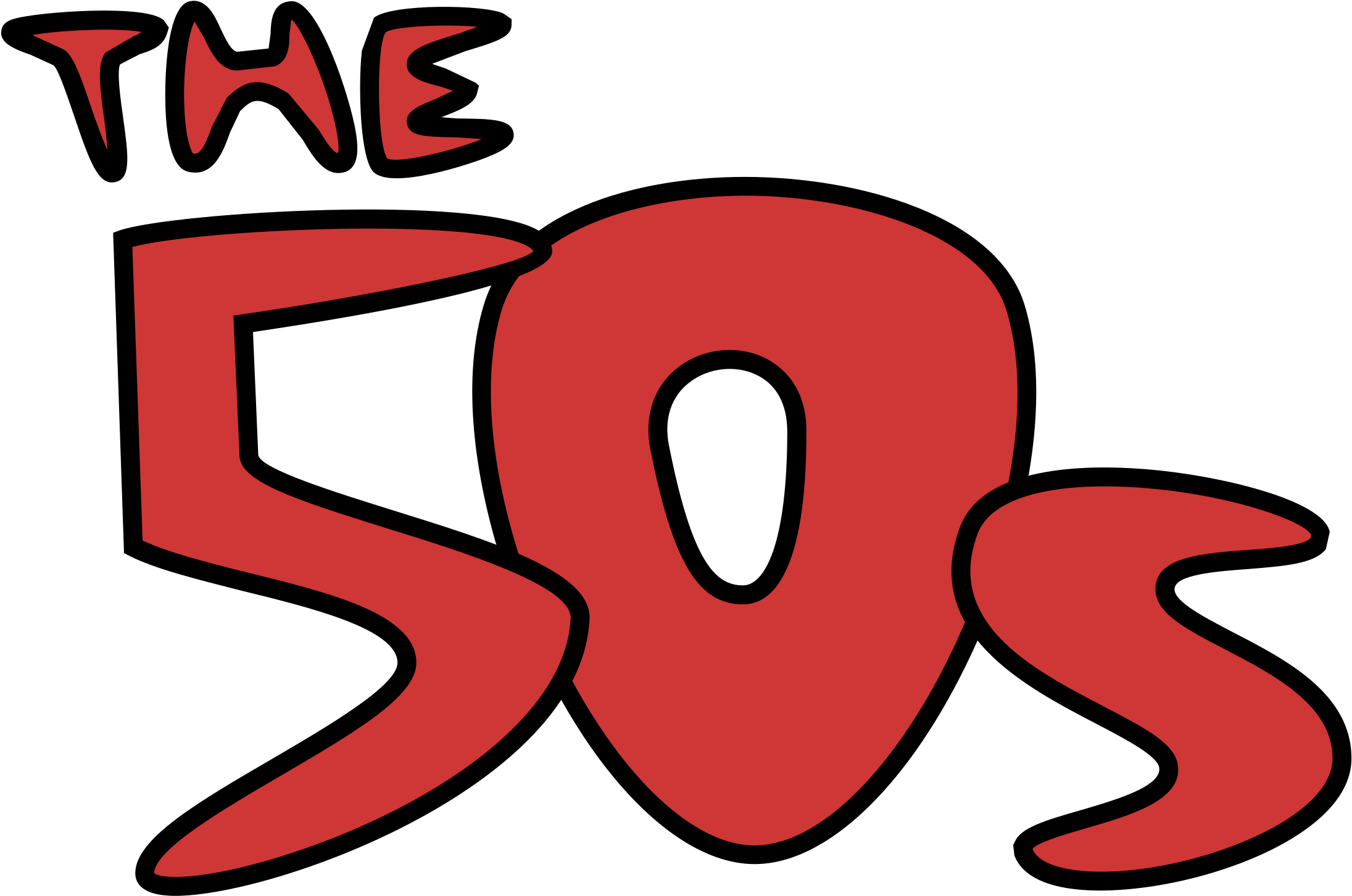 The 50's Logo Black And White - 50's Music Clipart (2400x2400)