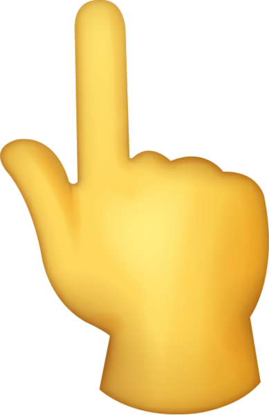 Download Up Pointing Backhand Index Iphone Emoji Icon - Hand Emoji Symbol Pointing Transparnet (389x599)