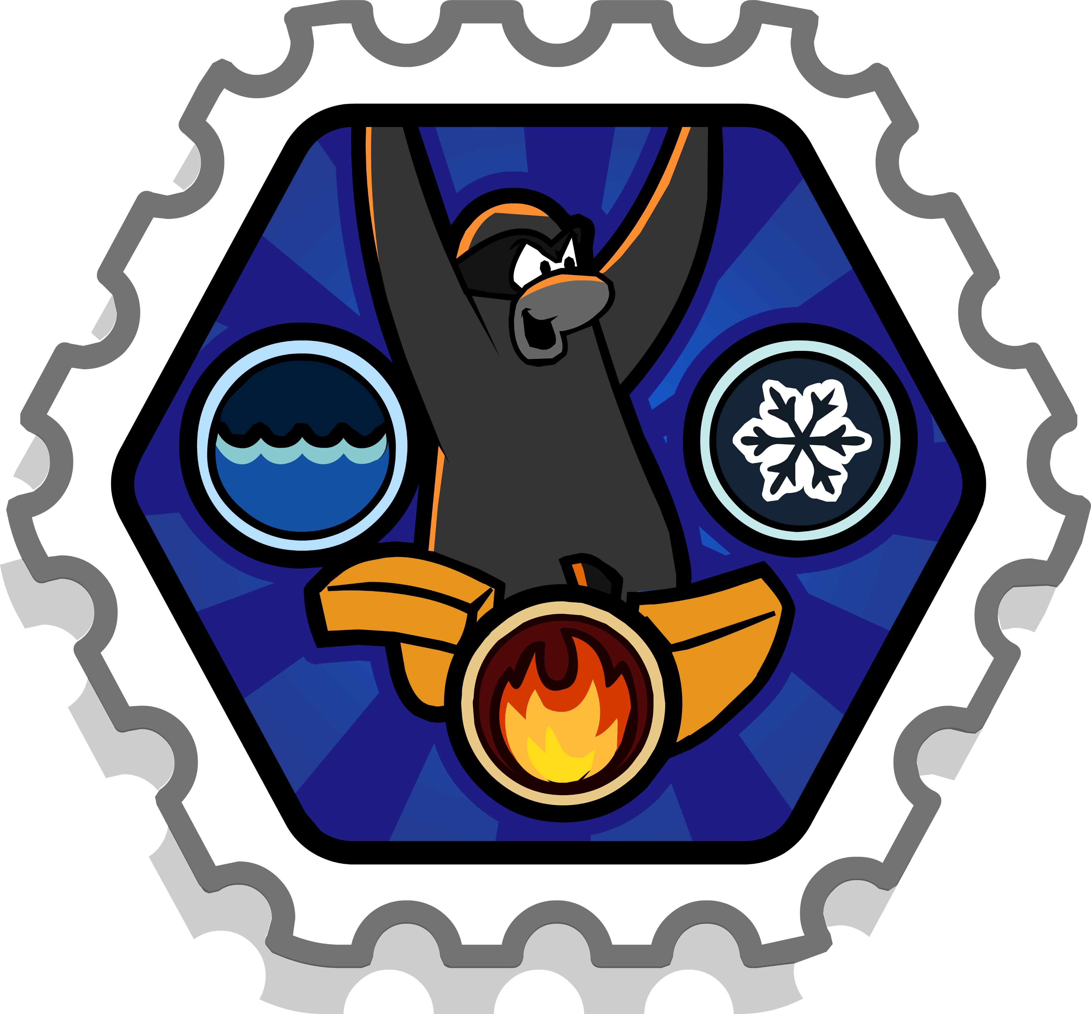 Team Revival Stamp - Club Penguin System Defender Stamps (3500x3254)