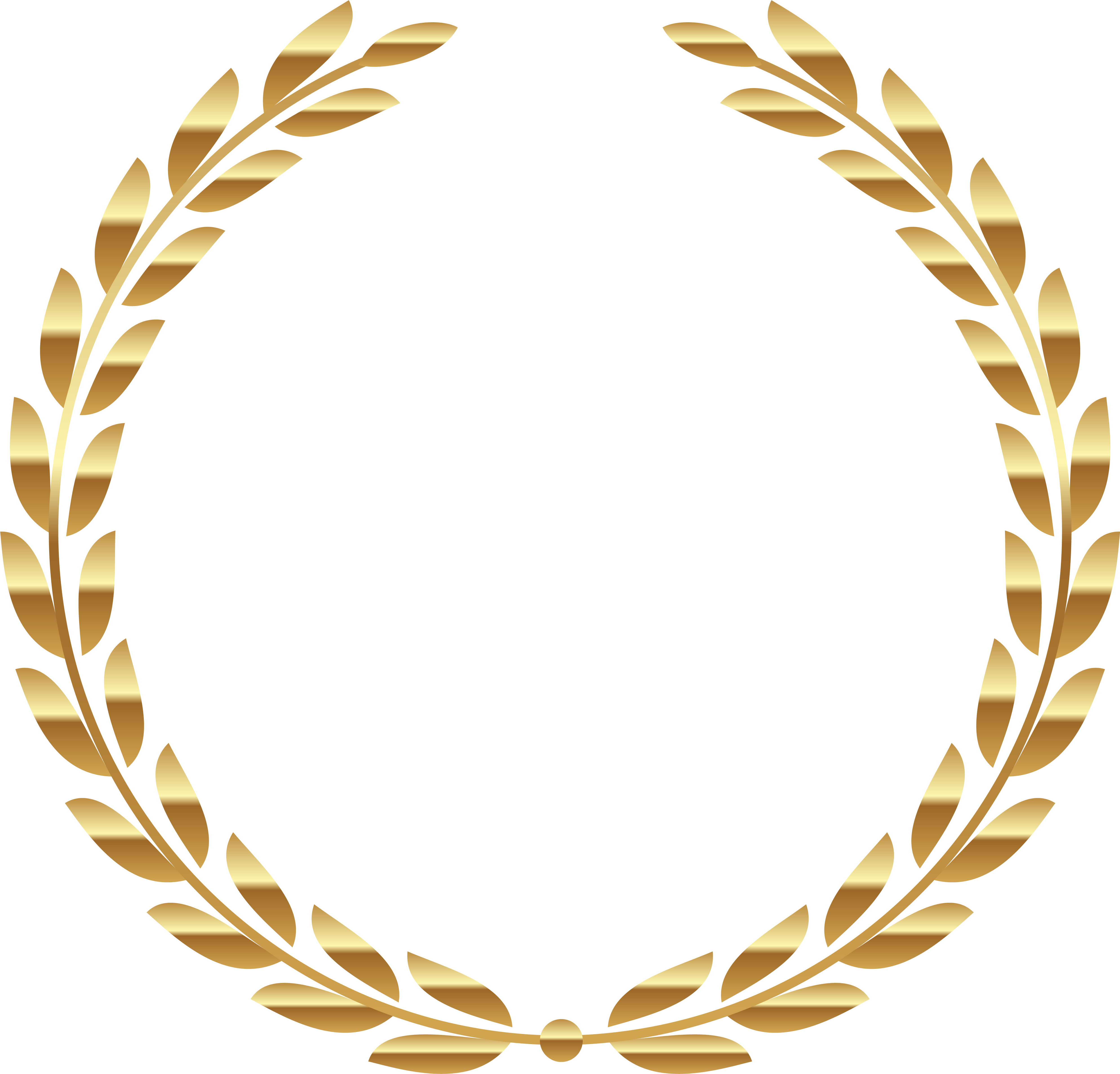 Transparent Gold Wreath Png Clipart - Gold Wreath Transparent Background (5188x4994)