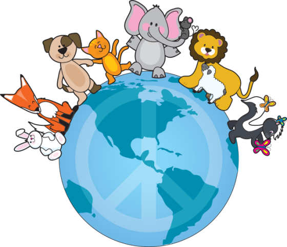 Peace On Earth And Good Will To All Animals - Animal World Clip Art (560x483)