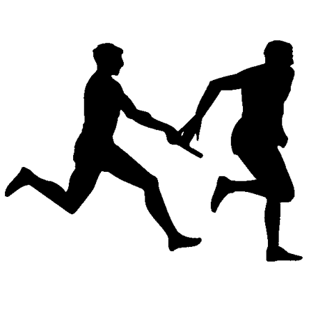 Relay Running Clipart - Sport Silhouettes (468x500)