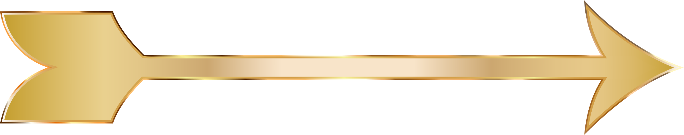 Golden Leaves Clipart - Gold Arrow No Background (2303x456)