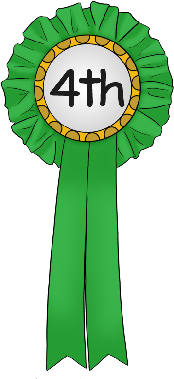 4th Rosette By Evenweaveequestrian - 4th Place Clipart (371x800)