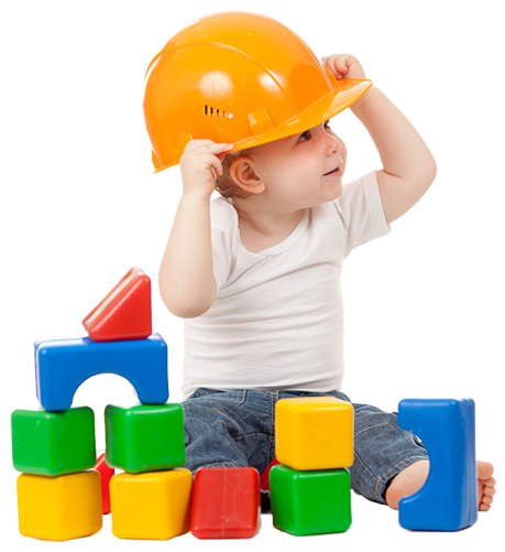 Baby Playing With Blocks Png (459x501)
