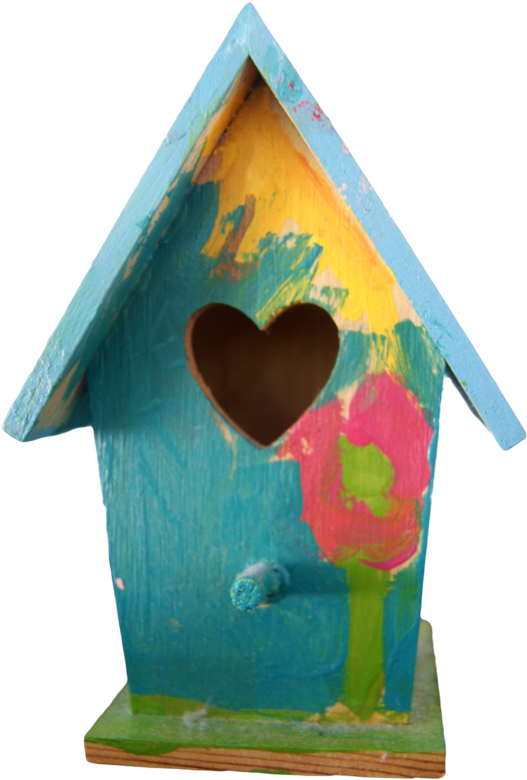 Childs Handpainted Birdhouse Png By Karahrobinson-art - Wooden Block (731x1092)